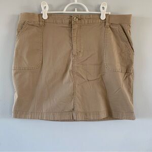 Mini Skirt Mid Rise Khaki Tan Pencil Stretch Lee Womens Size 18